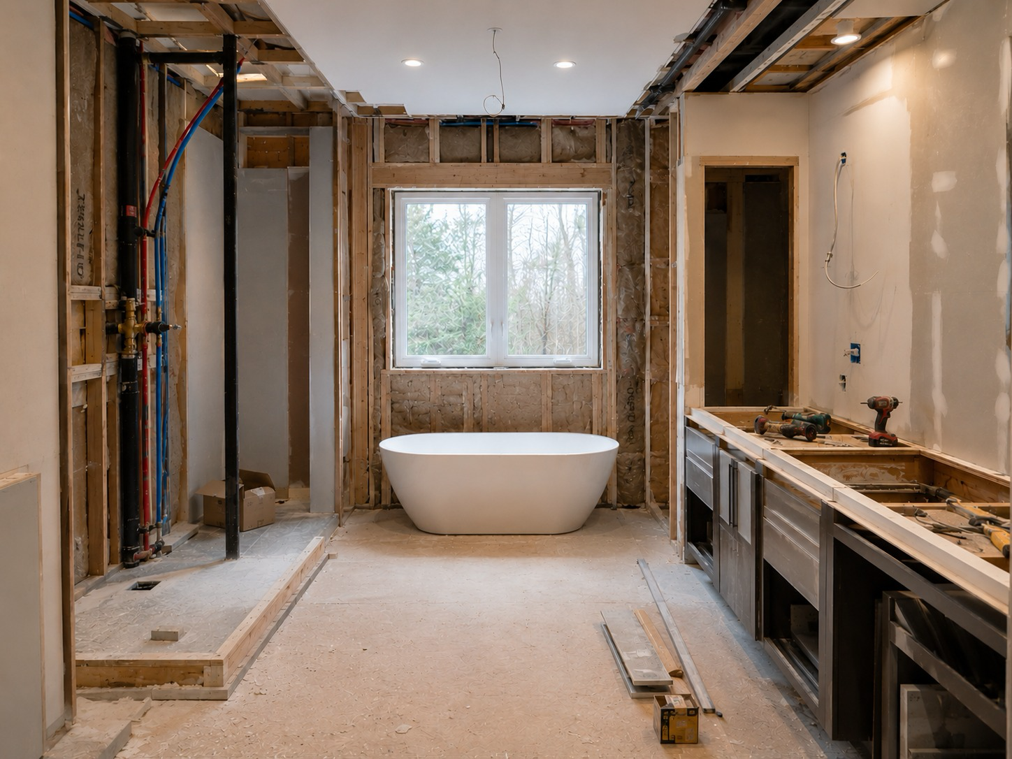 Edenbergs VVS badrumsrenovering under arbete Sollentuna