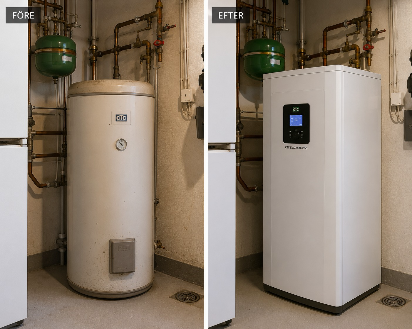 Byte varmvattenberedare CTC EcoZenith